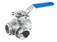 Stainless Steel 3 Way Reduce Port Ball Valves with Mounting Pad (BVS)